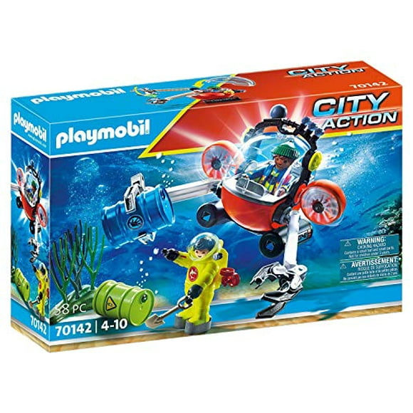 Playmobil - Sea Rescue: Enviromental Operation with Dive Boat (70142) Black