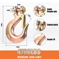thumbnail image 2 of 5/16'' Clevis Slip Hook with Safety Latch, 14,000 Lbs Capacity G70 Hook for Towing and Chain, Heavy Duty Forged Steel Tow Winch Hook for Trailer Truck Transport(2 Pack), 2 of 6