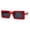 Red Black, variant on Womens 90s Square Rectangle Vintage Hippie Sunglasses White Black