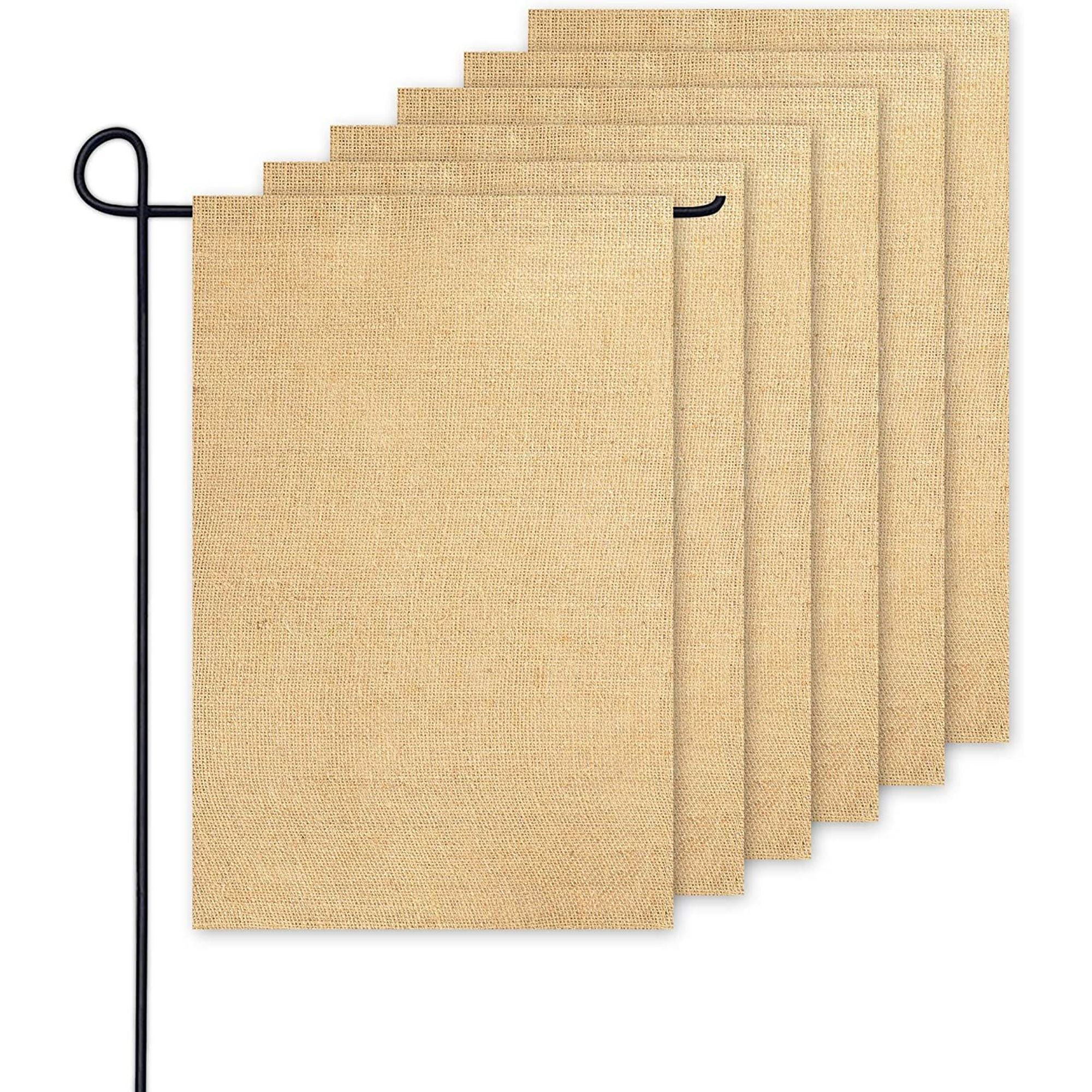 6 Pack Blank Burlap Garden Flag, Decorative Yard Flags for Outside
