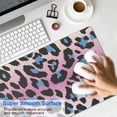 thumbnail image 4 of Long Mouse Pads for Desk,Pink and Blue Of Leopard Print Desk Mats on Top Of Desks, Desk Mouse Pad Extra Large with 3mm Non-Slip Base and Stitched Edge for Gaming,Office,Work,Home 35.4"x15.7", 4 of 6