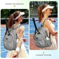 thumbnail image 6 of Tennis Backpack for Women & Men, 27 Inch Racket Compartment Holds 2 Tennis/Pickleball Rackets, 14L Multi-Functional Sports Bag with 6 Pockets, Waterproof Oxford Gym Bag for Travel or School, 6 of 16