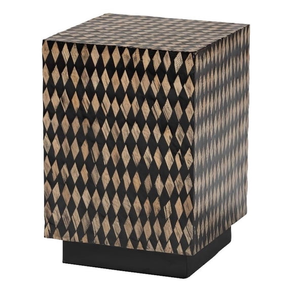 bali & pari Paulo Decorative End Table with Bamboo Diamond Pattern