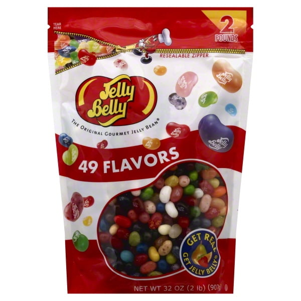 Bag of jelly beans in 49 flavors. 