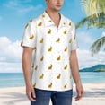 thumbnail image 5 of Xecao Gold Rabbit print Hawaiian shirt - a stylish short-sleeve button-down for men, perfect for casual beach and tropical outings., 5 of 9