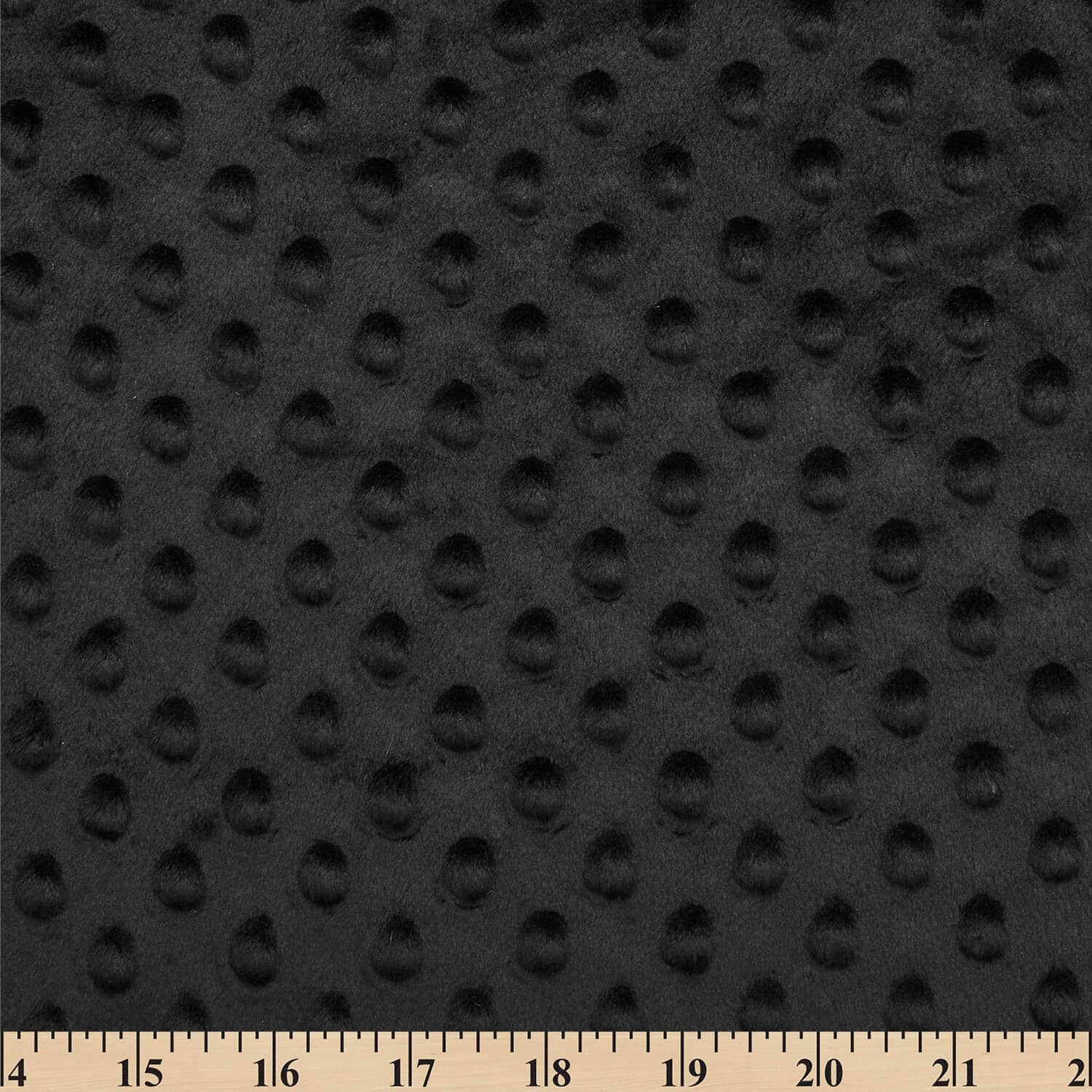 Minky Dimple Dot 60 Inch Soft Plush Polyester Microfiber Cuddle Fabric By The Yard - For Sewing Apparel, Accessories, Decor, And More (Black, 5 Yards)