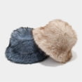 thumbnail image 4 of Thicken Furry Bear Hat for Women Winter Skiing Cycling Oversized Ushanka Headwear with Ear Flaps, 4 of 8