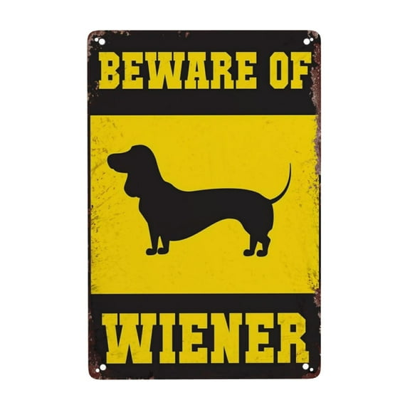 Beware Of Dachshund Vintage Metal Aluminum Tin Sign Door Signs Exterior Home Cave Garage Bar Country Poster Club Wall Plaque Decoration Retro 8x12 Inch