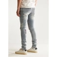 thumbnail image 3 of Embellish NYC Men's West Patchwork Distressed Skinny Fit Stretch Denim Jeans (28, Blue Stonewash), 3 of 5