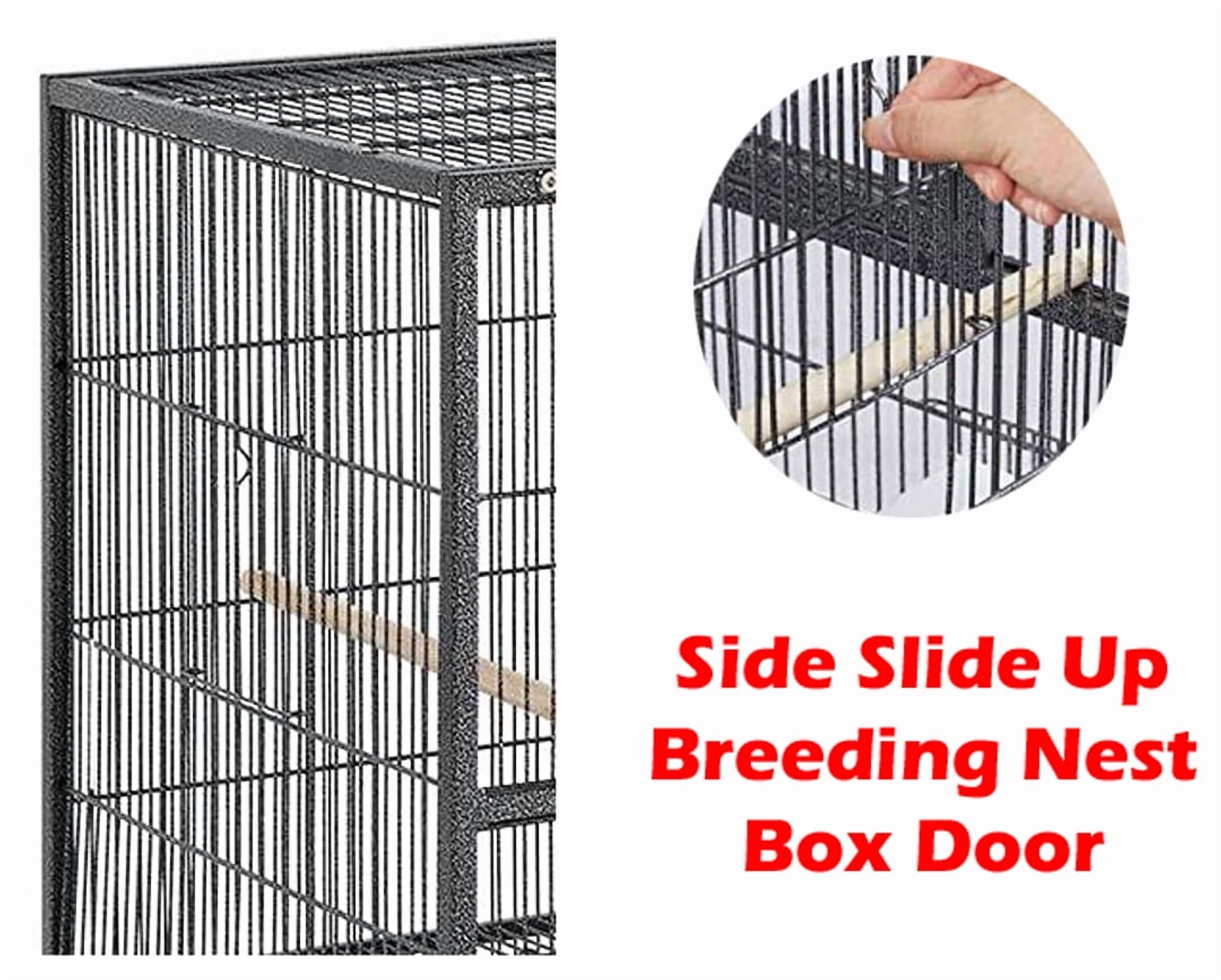 Single Stackable Center Divided Breeder Breeding Bird Flight Double Rolling Stand Cage for Aviaries Canaries Cockatiels Lovebirds Finches Budgies Small Parrots