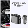 thumbnail image 4 of Kuymtek Divisor Enchufe para Encendedor Coche Carga Rápida 5V/3.1A 2 USB (negro), 4 of 9