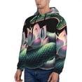 thumbnail image 3 of Haiem Snake Holding A Lotus Patterned Men's Hoodie with Kangaroo Pocket - Ideal Pullover Sweatshirt for Daily Wear, Travel, and Home-Medium, 3 of 7