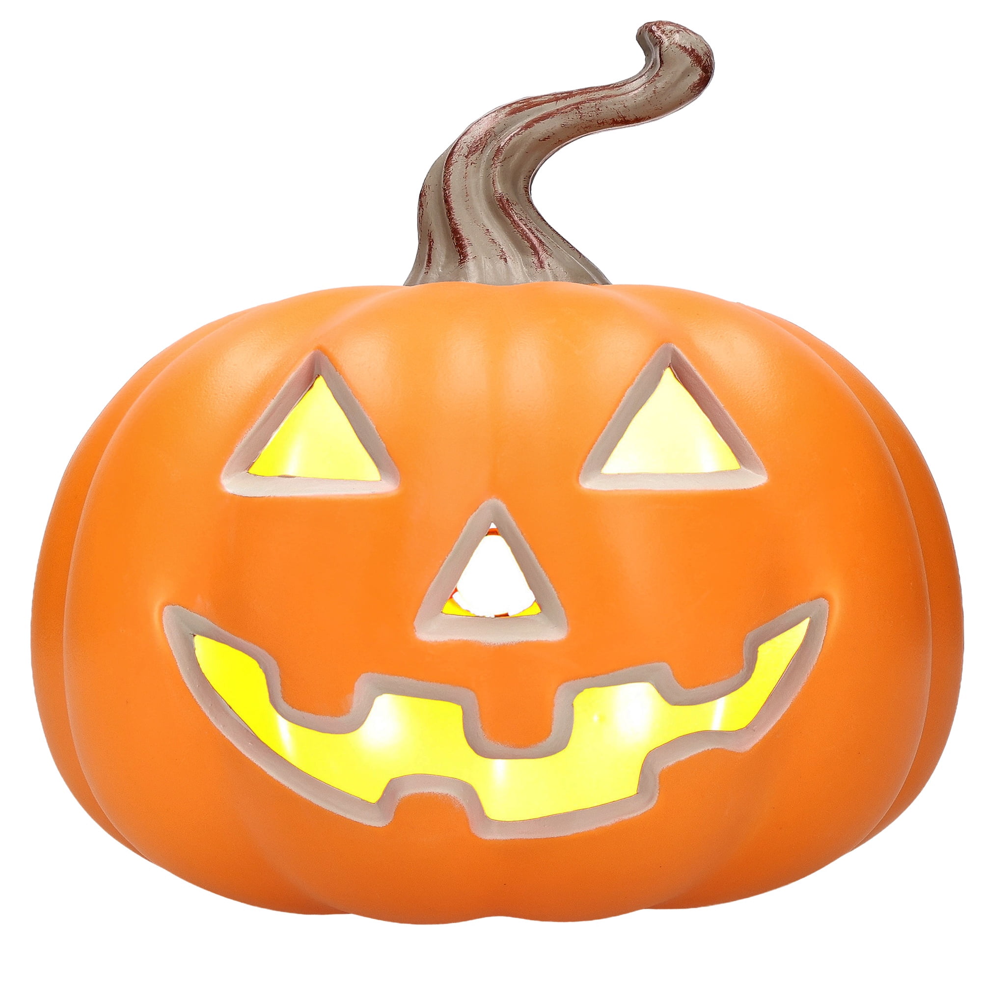 Light-Up Jack-o'-Lantern Decoration, Orange, 9", Halloween by Way To Celebrate