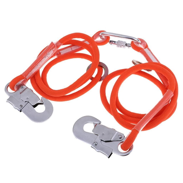 Almencla Rock Climbing Fall Protection Shock Absorb Lanyard Rope 1.6m Double Rope M