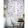 thumbnail image 4 of Purple Spring Floral Sheer Curtains 72 Inch Length 2 Panels Set for Living Room/Bedroom, Pastoral Botanical Watercolor Semi Curtain Sheers Drapes Rod Pocket Curtains Window Treatment Set 52''x72''x2, 4 of 7
