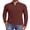03-Brown, variant on Men Zip Mock Neck Ribbed Long Sleeve Shirts Stretch Fitted Knit Pullover Black L