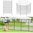 thumbnail image 1 of Garden Fence Metal Decorative Fence H x W ( Panels Total Length . ft) Dog Fence No Dig Fence Rustproof Animal Barrier Fencing for Dog Rabbits and Patio Yard, 1 of 9