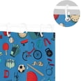 thumbnail image 5 of FREEAMG Sports Equipment Doodles Pattern Shower Curtain Waterproof Bathroom Decor Fabric Shower Curtain Set with Hooks, 60x72 inches, 5 of 6