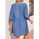 thumbnail image 2 of Vestido vaquero Sidefeel Spring con mangas 3/4, corte holgado, azul claro, 2 of 7