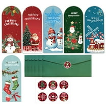 Bpyeka Christmas Holiday Decorative Cards Deluxe Christmas Greeting Cards with Blessings Envelope Set Includes 6 Christmas Wallet Cards 6 Envelopes 6 StickersChristmas GiftsChristmas Decor