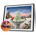 thumbnail image 2 of Cuadros Decorativos 5D bricolaje taladro redondo completo diamante pintura árbol de Navidad nieve decoración (NH691) Likrtyny embutido en tela, 2 of 7