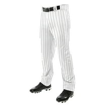 Champro Sports Triple Crown Open Bottom Baseball Pants with Pinstripes, Youth X-Large, White with Navy Pinstripes