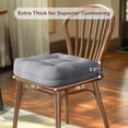 thumbnail image 5 of Dining Chair Cushions 4 Pack, Thick Chairs Pads for Indoor Kitchen Room - Washable, Non-Slip Memory Foam Seat Cushion with Ties, 16.5"x16.5"x 3.5", Set of 4,Grey, 5 of 17