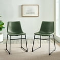 thumbnail image 3 of Walker Edison Urban Industrial Faux Leather Dining Chairs, Set of 2, Green, 3 of 11