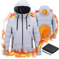 thumbnail image 2 of Frontwalk Heated Coat for Men Electric Heating Jackets with Power Bank USB Heating Jacket Thermal Winter Warm Outwear  Light Gray+Power Bank XL, 2 of 12