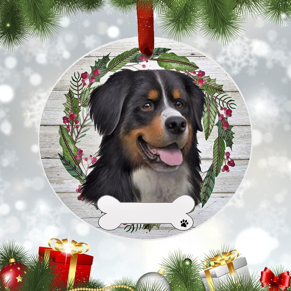 Bernese mountain top dog ornament