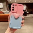 thumbnail image 4 of for Samsung Galaxy S22+ Plus Case, Cute Kawaii 3D Love Heart Gradient Color Curly Wave Frame Camera Lens Cover Shockproof Soft Silicone S22 Plus Phone Case 6.6" for Women (Pink Blue), 4 of 9