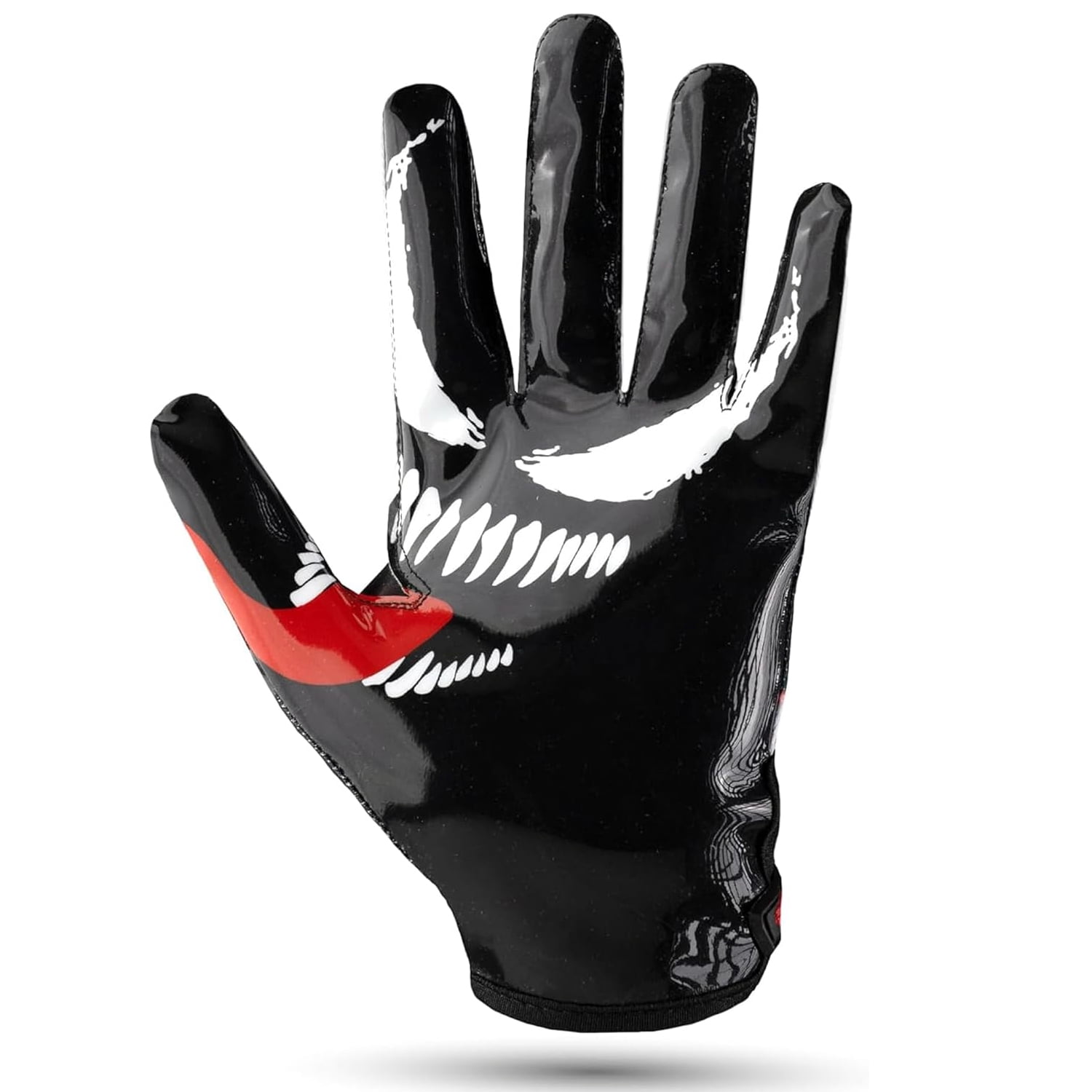Lupine Rage Villain Football Receiver Gloves, Tacky Sticky Grip, Wide Receiver, Flag Football, Game Day and Training Youth (Black, Youth M-L)