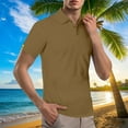 thumbnail image 2 of Chbgutlmr Mens Dress Shirts Lapel Neck Fitting Casual Blouses Short Sleeve Solid Color Summer Tops Workwear, 2 of 6