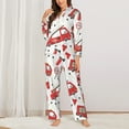 thumbnail image 3 of Disketp Pajamas Set Long Sleeve Sleepwear Womens Button Down Nightwear Pj Sets-Fire Truck, 3 of 9