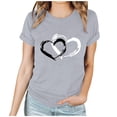 thumbnail image 4 of Yteetum Valentine's Day Shirts for Women Oversized Crewneck Valentines Heart Graphic Print Short Sleeve T Shirt Womens Casual Solid Summer Round Neck Plus Size Loose Fits Tee Top for Valentine Gifts, 4 of 7