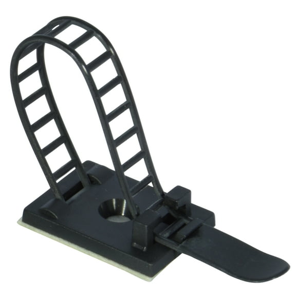 JacobsParts V3 Reusable Adhesive Cable Straps with Optional Screw Mount, Light Duty, 25 Pack (Black)