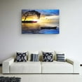 thumbnail image 5 of Startonight Canvas Wall Art Blue Landscape Tree, Boat and Sea Painting Large Framed 32" x 48", 5 of 6