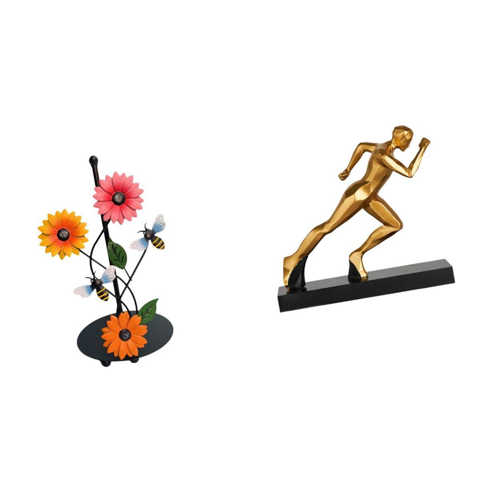 Fiocias Runner Statue Toilet Paper Holder Paper Towel Holder Countertop Abstract Art Sculpture Figurine Iron Resin Material Suitable for Room O