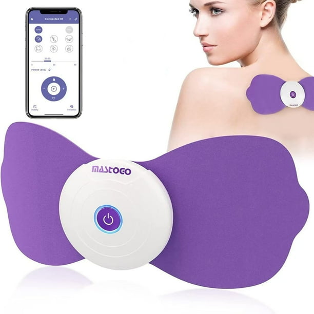 Masajeador inalámbrico TENS y EMS MASTOGO para aliviar el dolor de espalda - Estimulador muscular EMS Bluetooth controlado por aplicación para aliviar el dolor de espalda, hombros, piernas y cuello