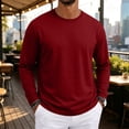 thumbnail image 6 of Nestiefly Men's Long Sleeve T-Shirts Lightweight Soft Crew Neck Gym Tees for Running Lounging Basic Tee Shirts Wine M, 6 of 9