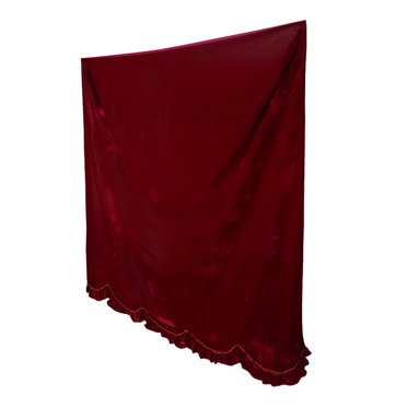 CRAFTHROU Housse de Protection Luxueuse en Velours Rouge Foncé pour Pianos Droits avec Frange Décorative en Dentelle