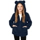 thumbnail image 1 of Abrigo de invierno para niños con forro polar de color liso, manga larga, capucha y cremallera, bonita blusa abrigada con bolsillo grande para niñas, top de poliéster, 1 of 8