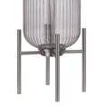 thumbnail image 4 of 33 Inch Modern Table Lamp, Rounded Glass Fluted Body, Steel Stand, White- Saltoro Sherpi, 4 of 5
