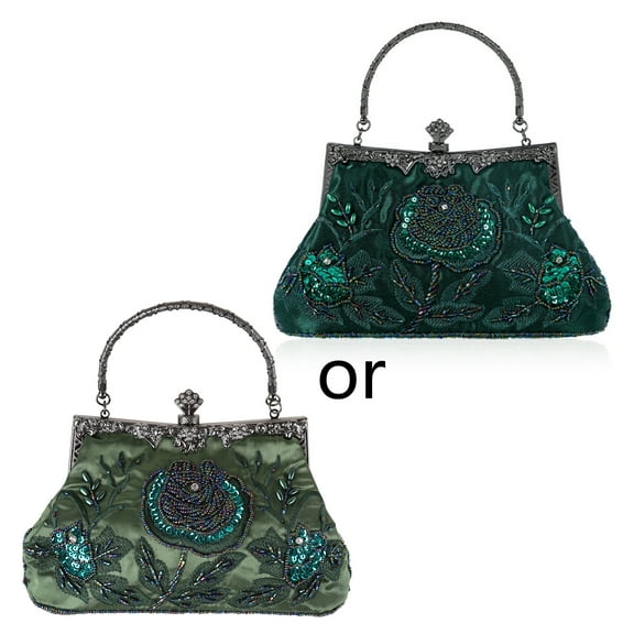 UNTERING Dinner Bags Vintage Beaded Floral Evening Bag Wedding Party Prom Purse Handbag