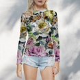 thumbnail image 4 of Gibobby Blusas Termicas Dama Blusa de manga larga con cuello redondo a la moda de verano para mujer, camisa estampada superior semitransparente, camisa inferior（Beige， XXXL), 4 of 4