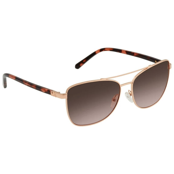 Michael Kors Stratton Brown Rose Gradient Aviator Ladies Sunglasses MK1096 110814 59