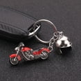 thumbnail image 3 of Keychain Pendant Motorcycle Shape Zinc Alloy Key Chain with Electroplated Double Helmet Design Cool Street Style Key Holder Backpack Car Accessory, 3 of 8