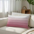 thumbnail image 3 of Pink Ombre Throw Pillow Cover, Pillowcase Protectors with Zipper, Breathable Decorative Lumbar Pillow Case Cover, Farmhouse Vintage Wooden Striped Pillow Shams for Couch Sofa 12x20Inch, 3 of 8
