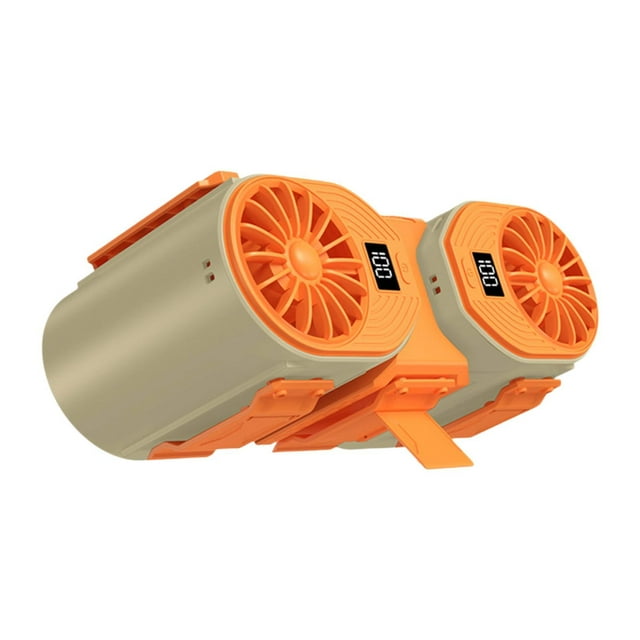 Ventilador portátil con clip para la cintura, ventilador de viento fuerte, portátil, recargable, ajustable para Naranja verde