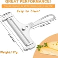 thumbnail image 1 of Cheese Slicer, Stainless Steel Wire Cheese Slicer, Hand Held Cheese Cutter, Cheese Chipper, Great for Cheddar, Gruyere, Raclette, Mozzarella Cheese Block, Adjustable Thickness, 1 of 7